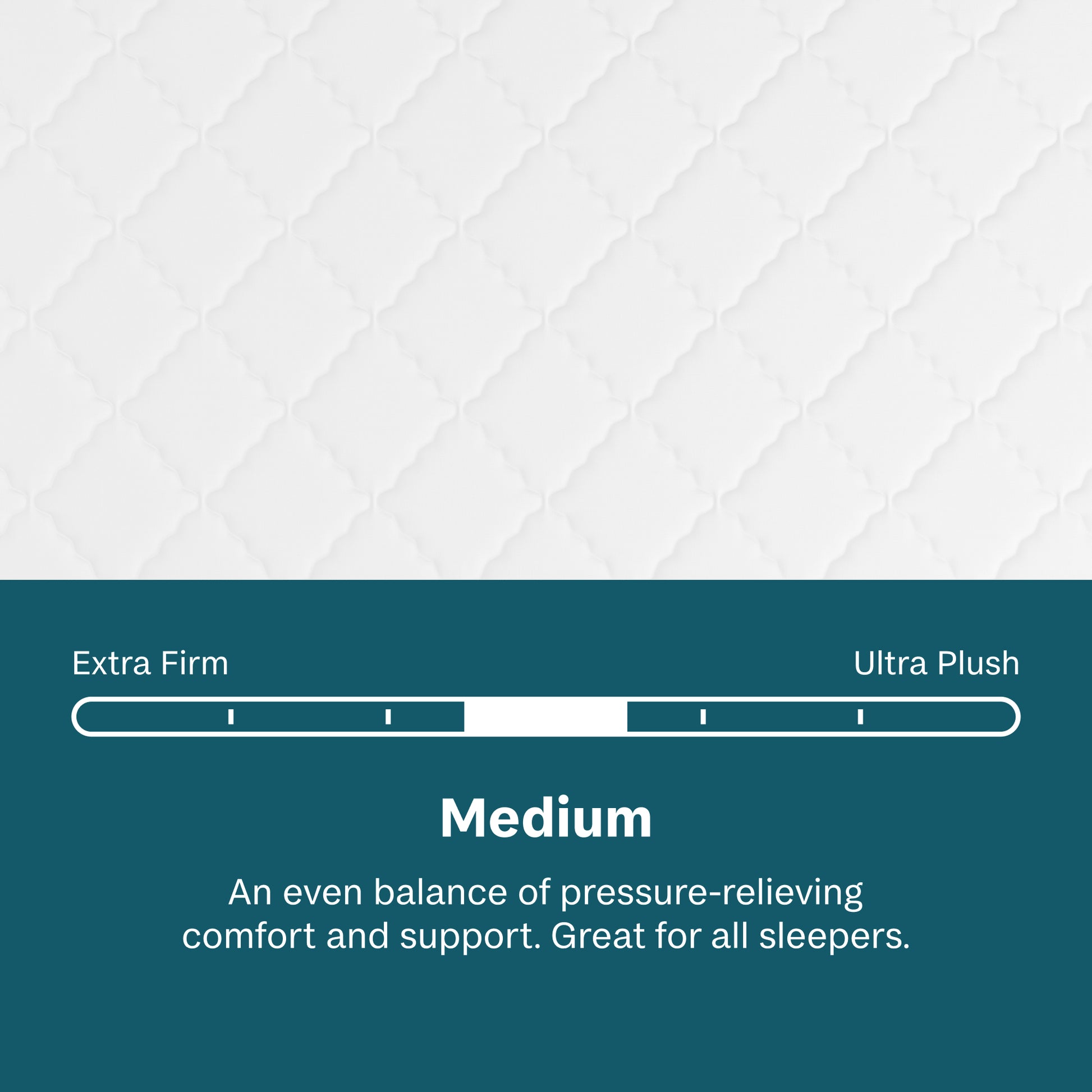 Beautysleep Mattress Sleep comfort scale with 'Medium~' option highlighted on a teal background