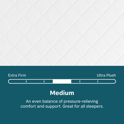 Beautysleep Mattress Sleep comfort scale with 'Medium~' option highlighted on a teal background
